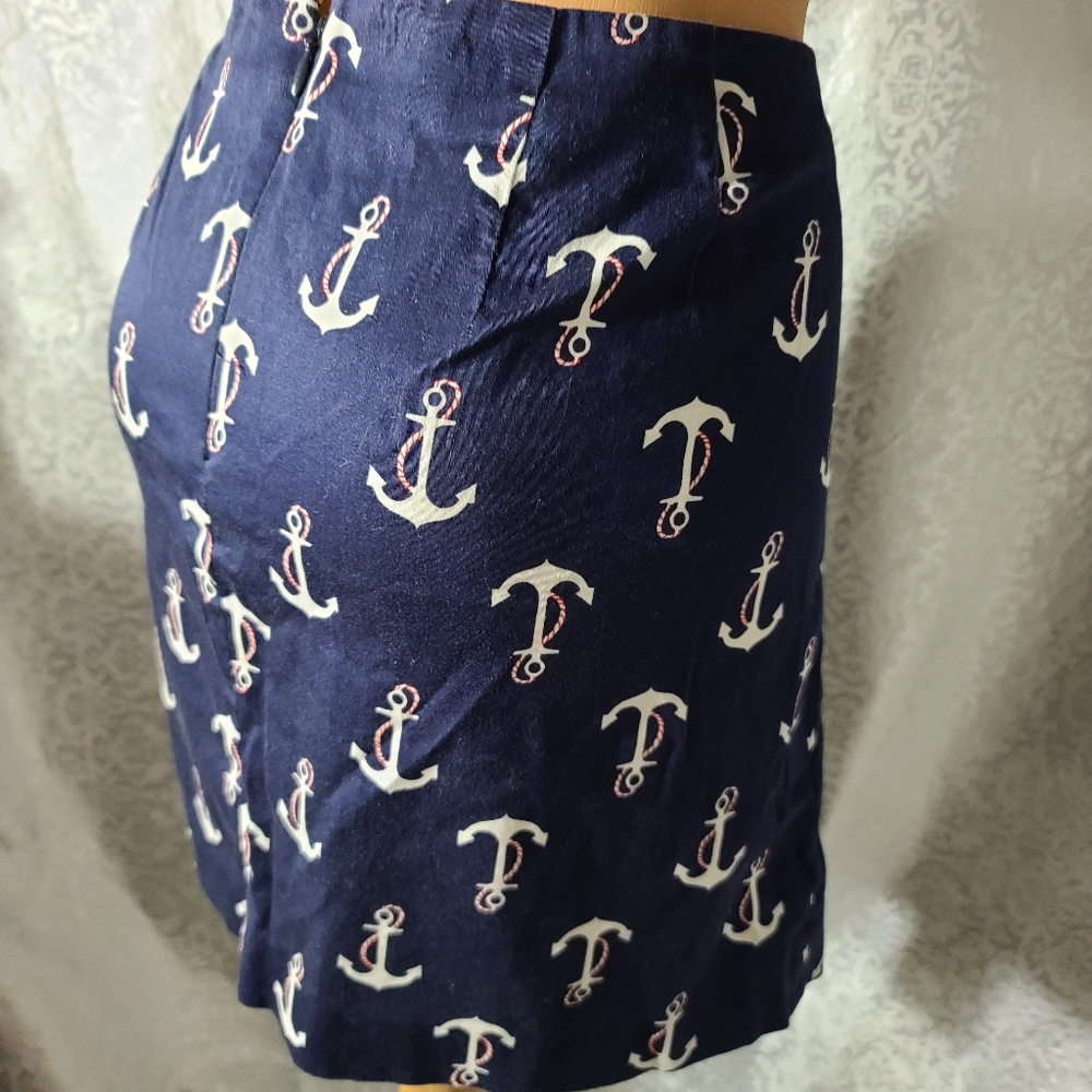 Mini skirt  J Crew size 6 blue anchors  @35